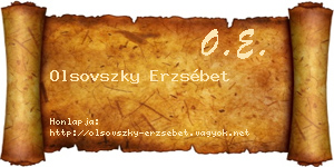 Olsovszky Erzsébet névjegykártya